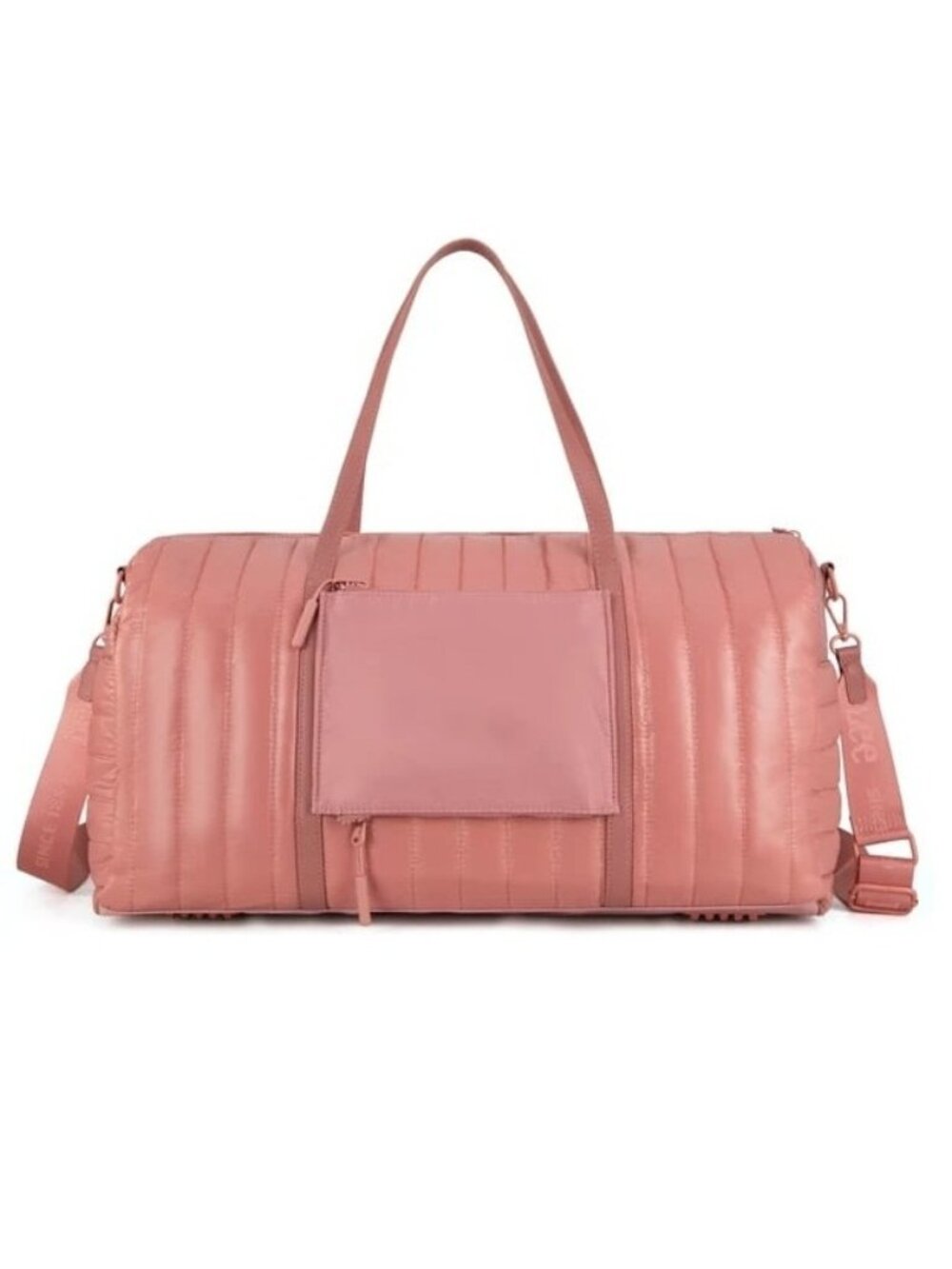 Montana West x Lee Quilted Travel Puffer Duffle Bag Dark Pink - Picture 4 of 6